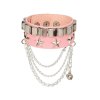 EMMIOL Pulsera de cuero de pu gruesa con cadena de metal y estrella