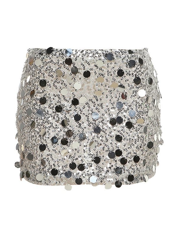 EMMIOL Minifalda de lentejuelas brillantes