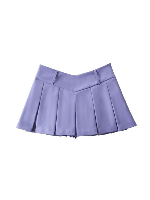 EMMIOL V Cut Pleated Micro Mini Skirt