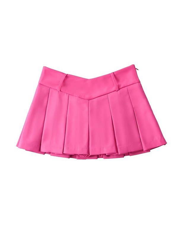 EMMIOL V Cut Pleated Micro Mini Skirt