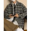 EMMIOL Chaqueta estilo camisa de tweed vintage para hombre