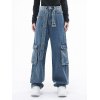 EMMIOL Utility-Cargo-Jeans mit Gürtelschnalle