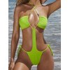 EMMIOL Traje de baño de una pieza con cuello halter cruzado