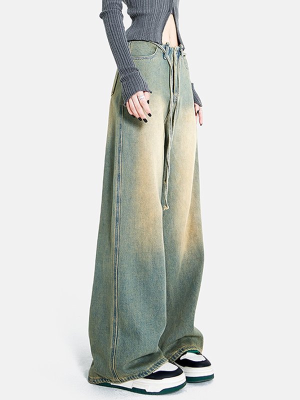 EMMIOL Faded Blue Baggy Boyfriend Jeans