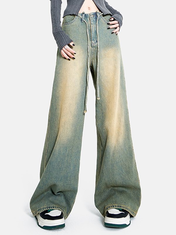 EMMIOL Faded Blue Baggy Boyfriend Jeans