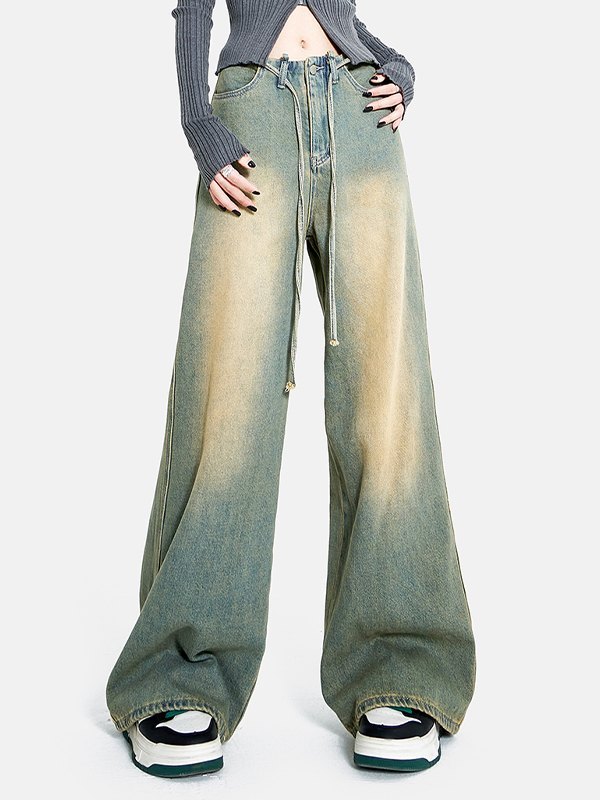 EMMIOL Faded Blue Baggy Boyfriend Jeans