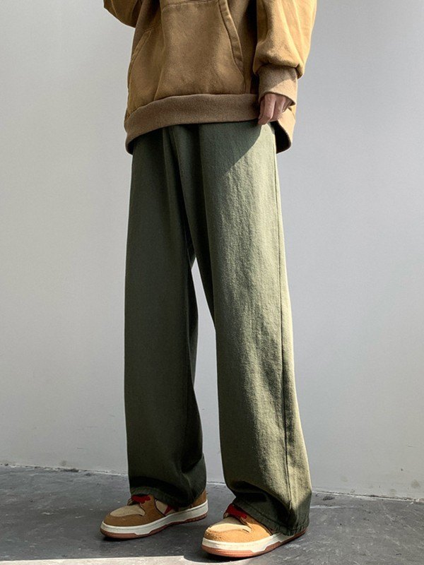 EMMIOL Jeans rectos vintage con lavado oscuro para hombre