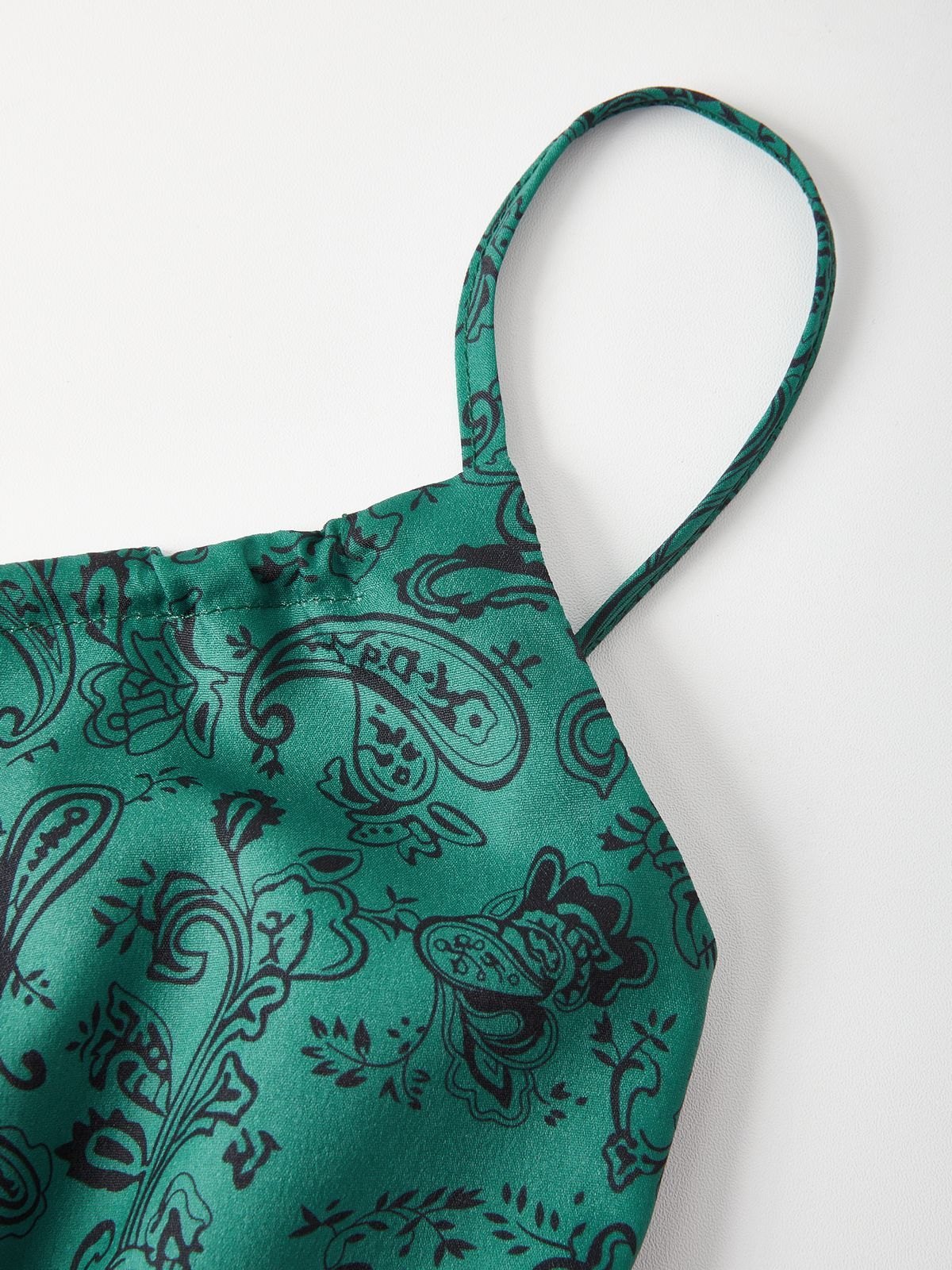 EMMIOL Minivestido con estampado de cachemira y cordones