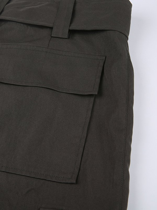 EMMIOL Tie Belt Straight Leg Cargo Pants