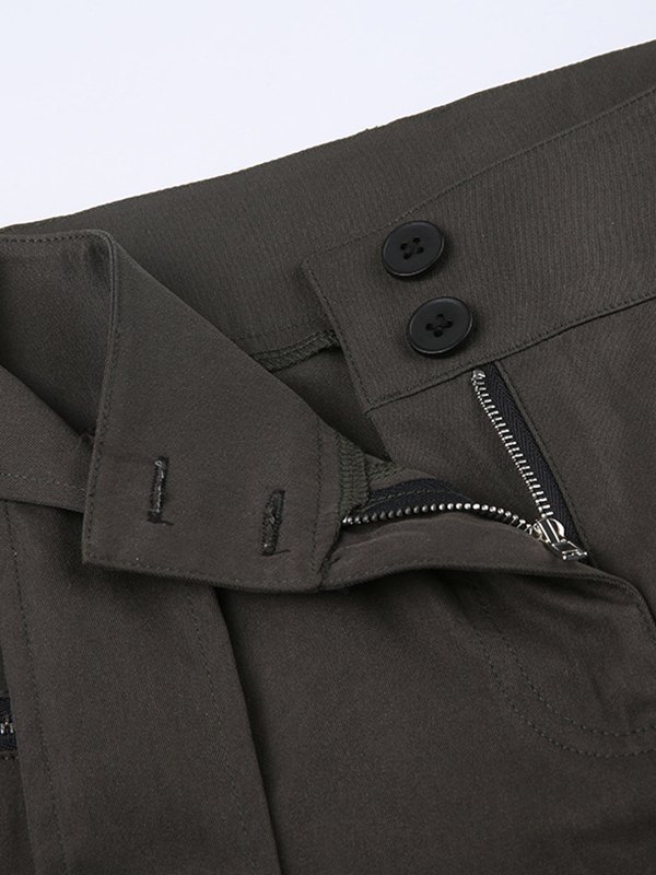 EMMIOL Tie Belt Straight Leg Cargo Pants