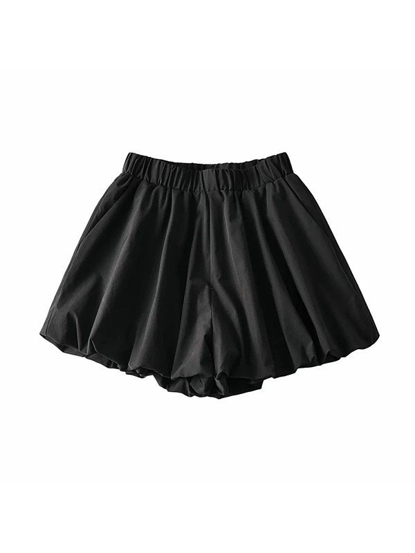 EMMIOL Black Puffy Baggy Shorts