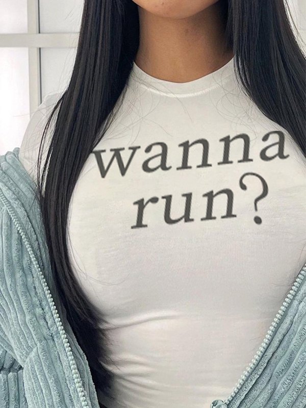EMMIOL Wanna Run White Crop Top