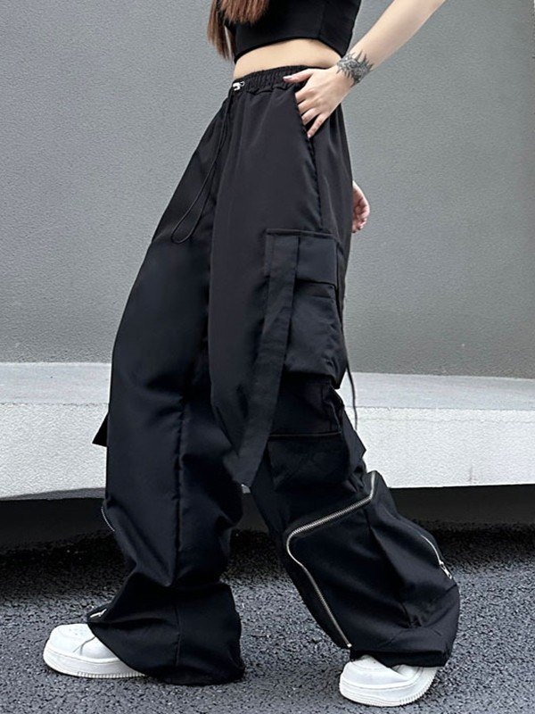 EMMIOL Utility Black Baggy Cargo Pants