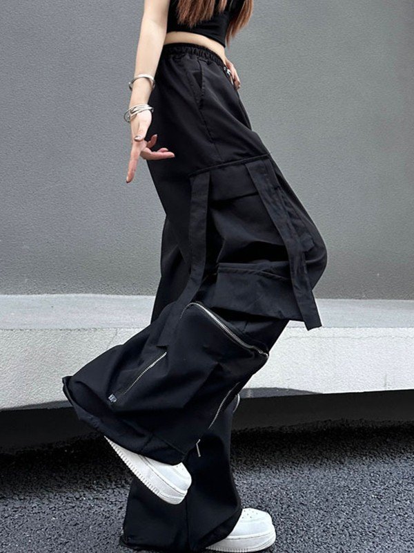 EMMIOL Utility Black Baggy Cargo Pants