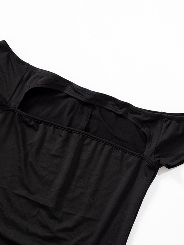 EMMIOL Mono negro con hombros descubiertos y hombros descubiertos