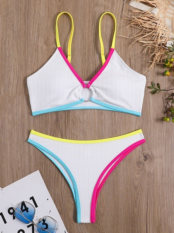 EMMIOL Bikini-Set mit O-Ring-Kontrastbesatz