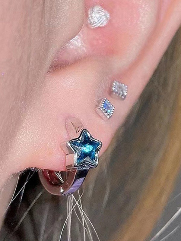 EMMIOL Aretes con dije de estrella azul