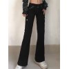 EMMIOL Metal Embellish Slim Black Flare Jeans