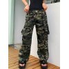 EMMIOL Baggy Camo Cargo-Jeans mit abnehmbarem Riemen