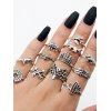 EMMIOL 12pcs Mixed Silver Ring Set