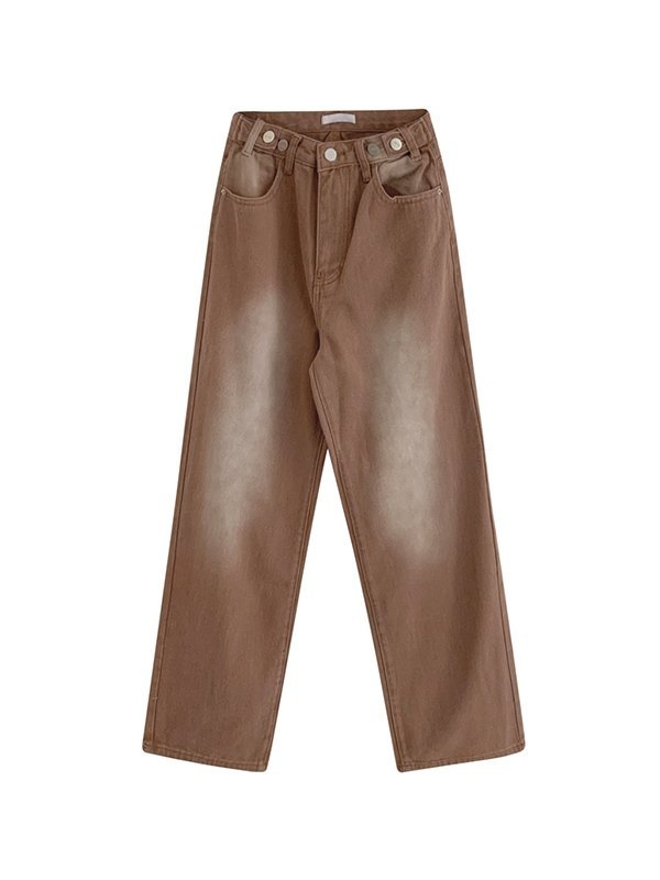 EMMIOL Vintage Brown Baggy Boyfriend Jeans