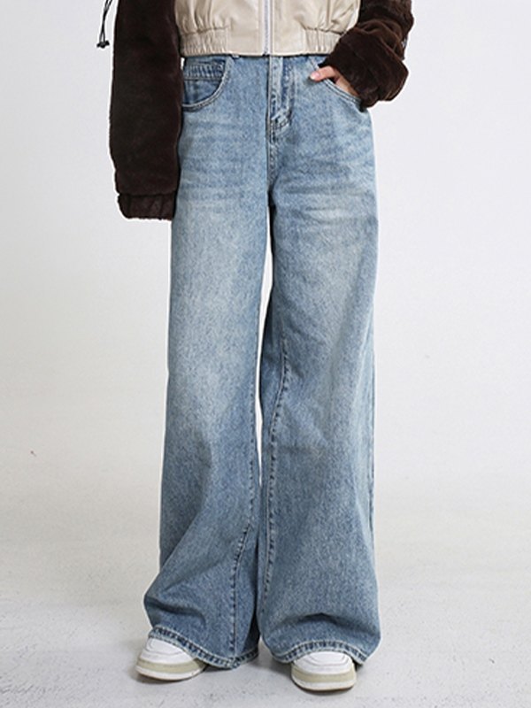 EMMIOL 90s Blue Baggy Boyfriend Jeans