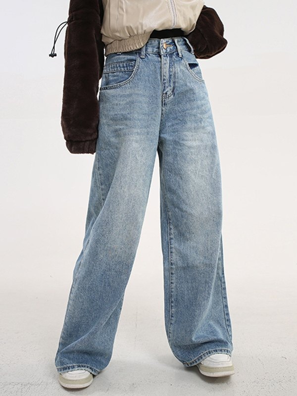 EMMIOL 90s Blue Baggy Boyfriend Jeans