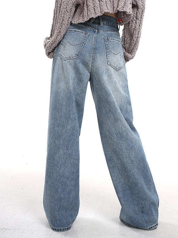 EMMIOL 90s Blue Baggy Boyfriend Jeans