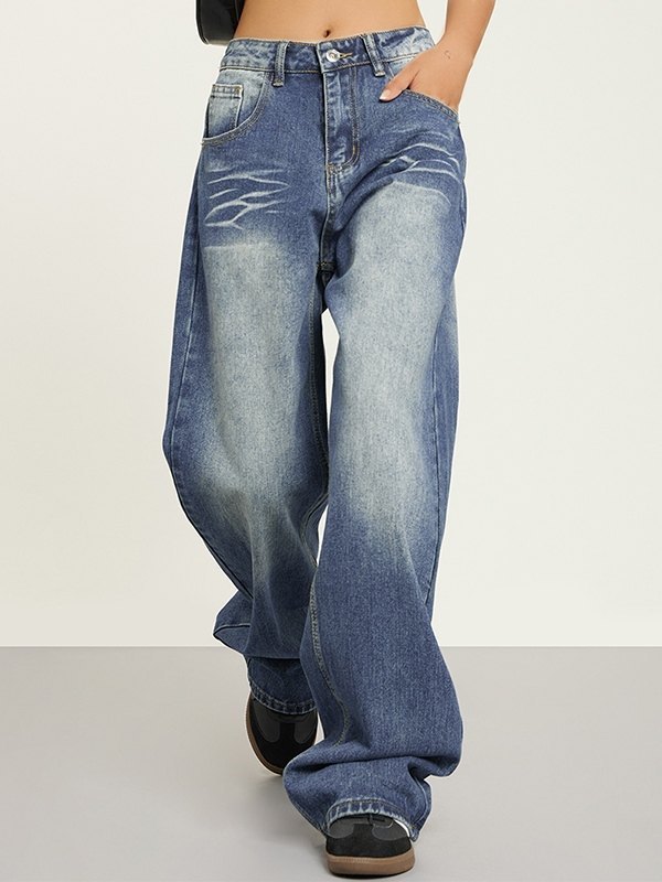 Faded Denim Baggy Boyfriend Jeans main image 0