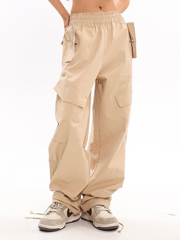 EMMIOL Pantalones cargo holgados de color caqui vintage
