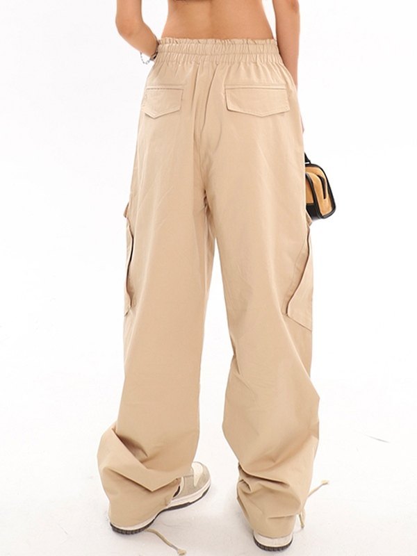 EMMIOL Pantalones cargo holgados de color caqui vintage