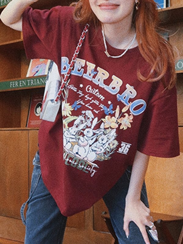 EMMIOL Camiseta extragrande de manga corta Sunny Bunny