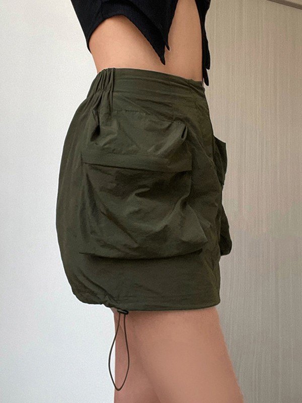 EMMIOL Green Parachute Mini Skirt