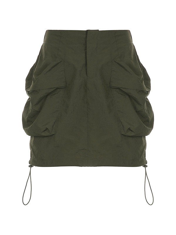 EMMIOL Green Parachute Mini Skirt