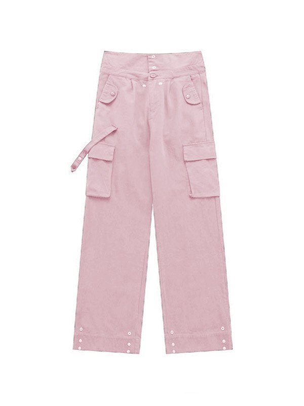 EMMIOL Buttoned High Waisted Cargo Pants