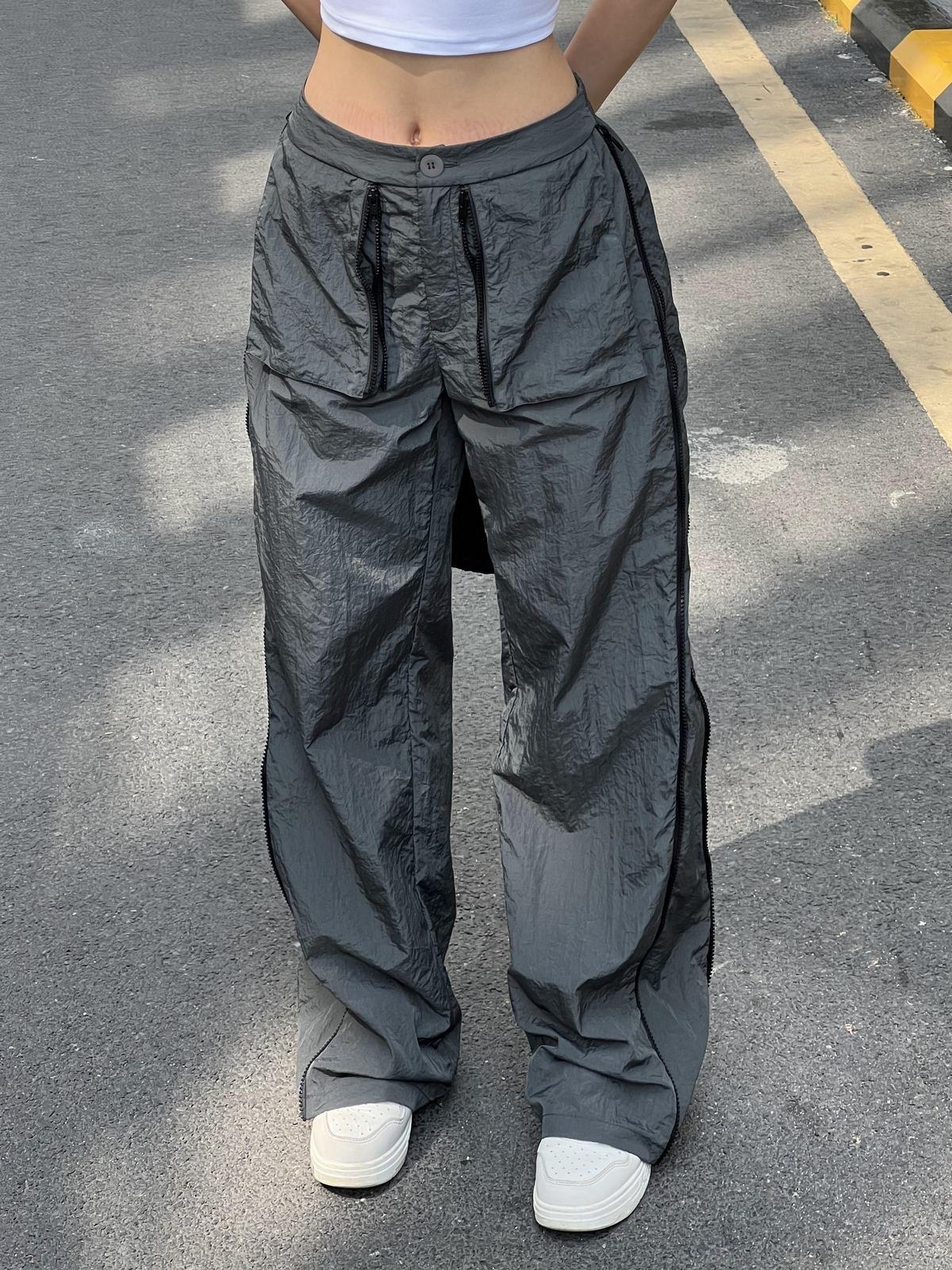 EMMIOL Zip Fly Straight Leg Cargo Pants