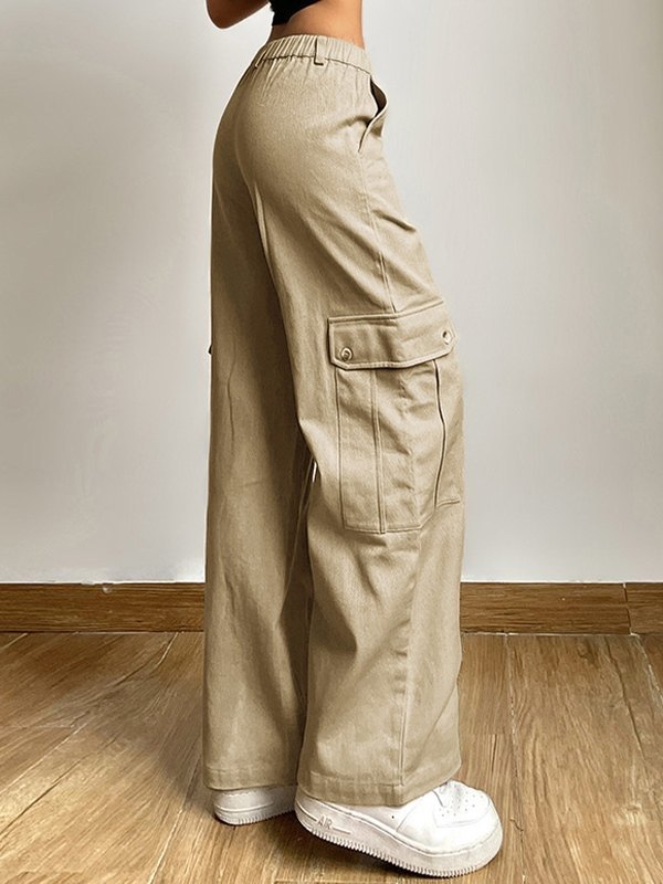 EMMIOL Pantalones cargo de pierna recta Y2K
