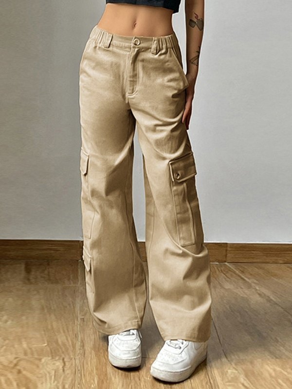 EMMIOL Pantalones cargo de pierna recta Y2K
