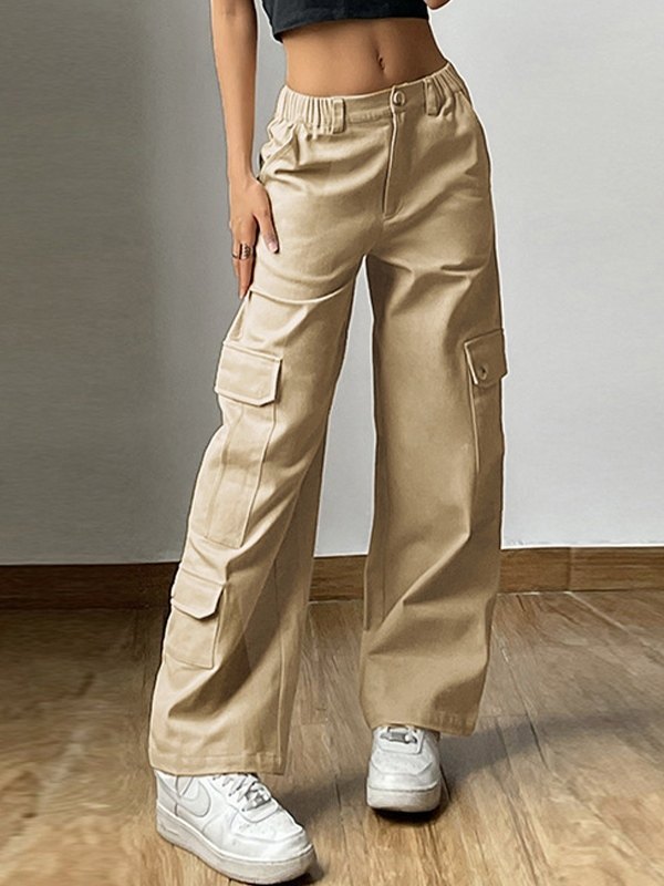 EMMIOL Pantalones cargo de pierna recta Y2K