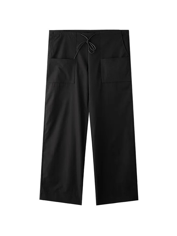 EMMIOL Pantalones cargo baggy paracaídas negros