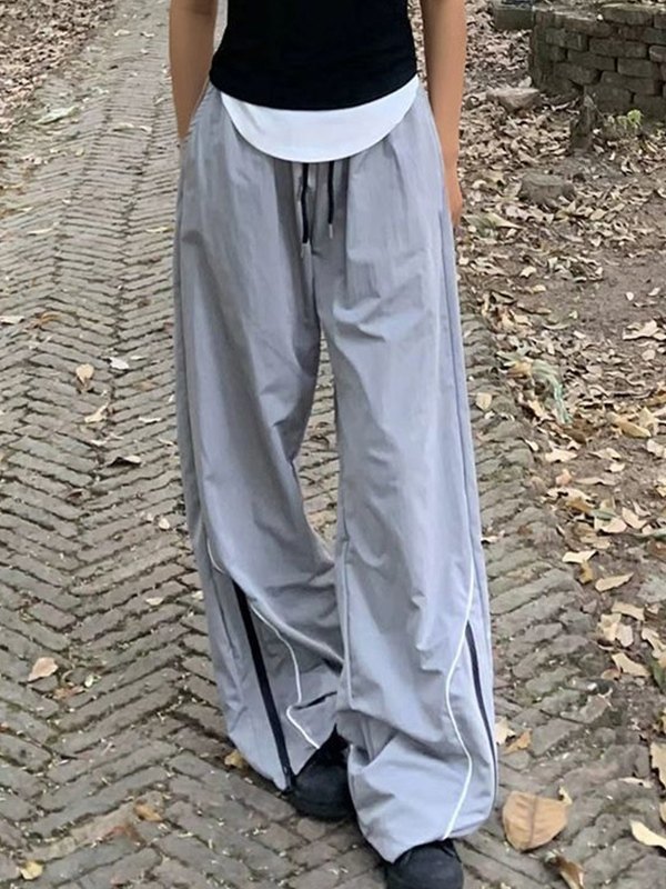 EMMIOL Baggy Fallschirmhose mit Knöchelreißverschluss