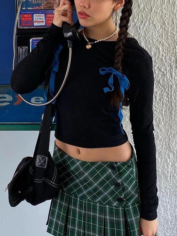 EMMIOL Backless Long Sleeve Crop Top