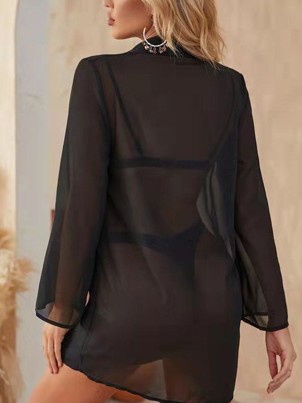 EMMIOL Top transparente de manga larga