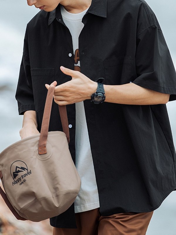 EMMIOL Men's Pocket Front Short Sleeve Button Up Shirt