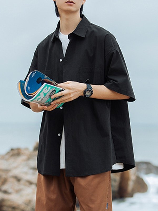 EMMIOL Men's Pocket Front Short Sleeve Button Up Shirt