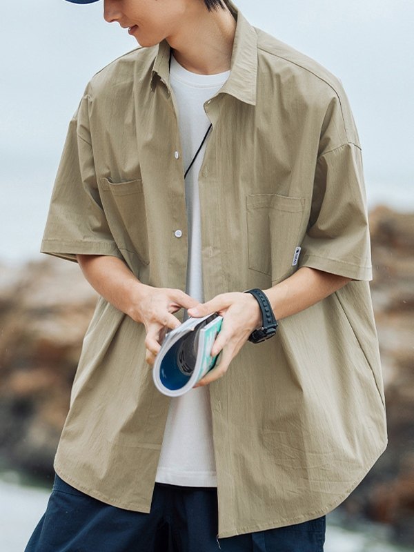 EMMIOL Men's Pocket Front Short Sleeve Button Up Shirt