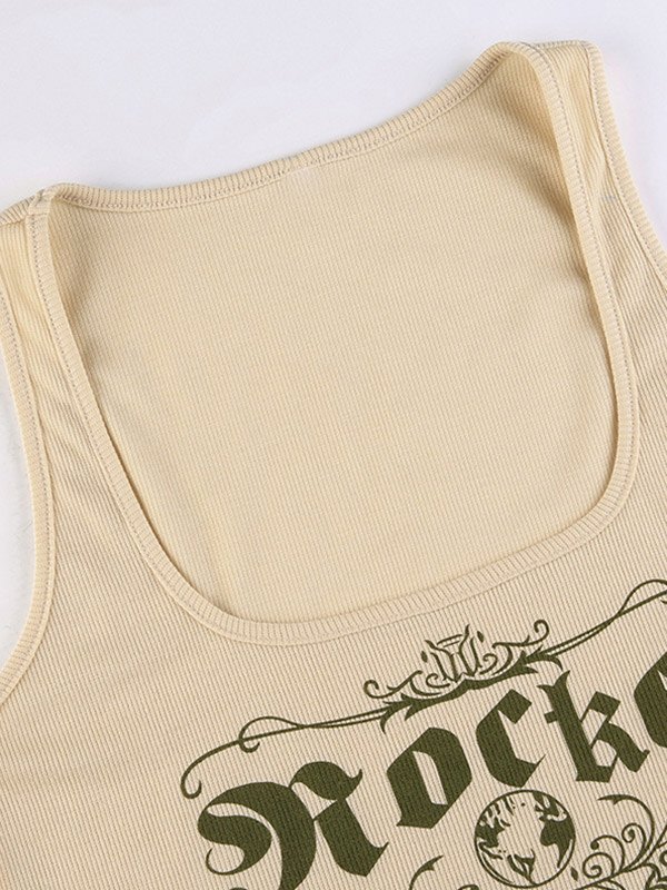 EMMIOL Logo Print Cropped Tank Top
