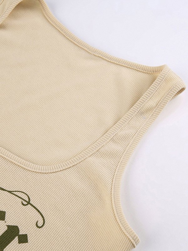 EMMIOL Logo Print Cropped Tank Top