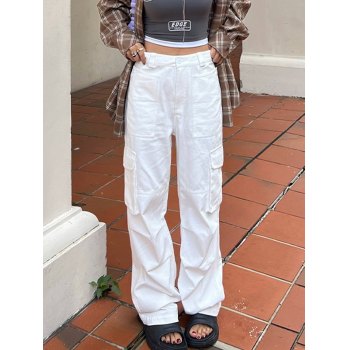 Ruched Low Waist Baggy Cargo Pants