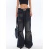 EMMIOL Zerrissene Baggy-Jeans in dunkler Waschung